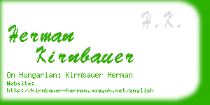 herman kirnbauer business card